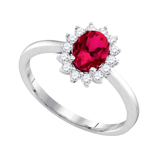 1/4CTW-Diamond 7/8(MIN)CT RUBY RING