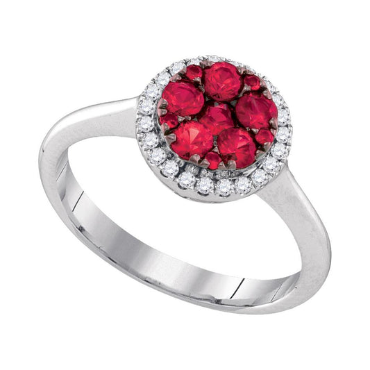 1/8CTW-Diamond 1/2(MIN)CT RUBY RING