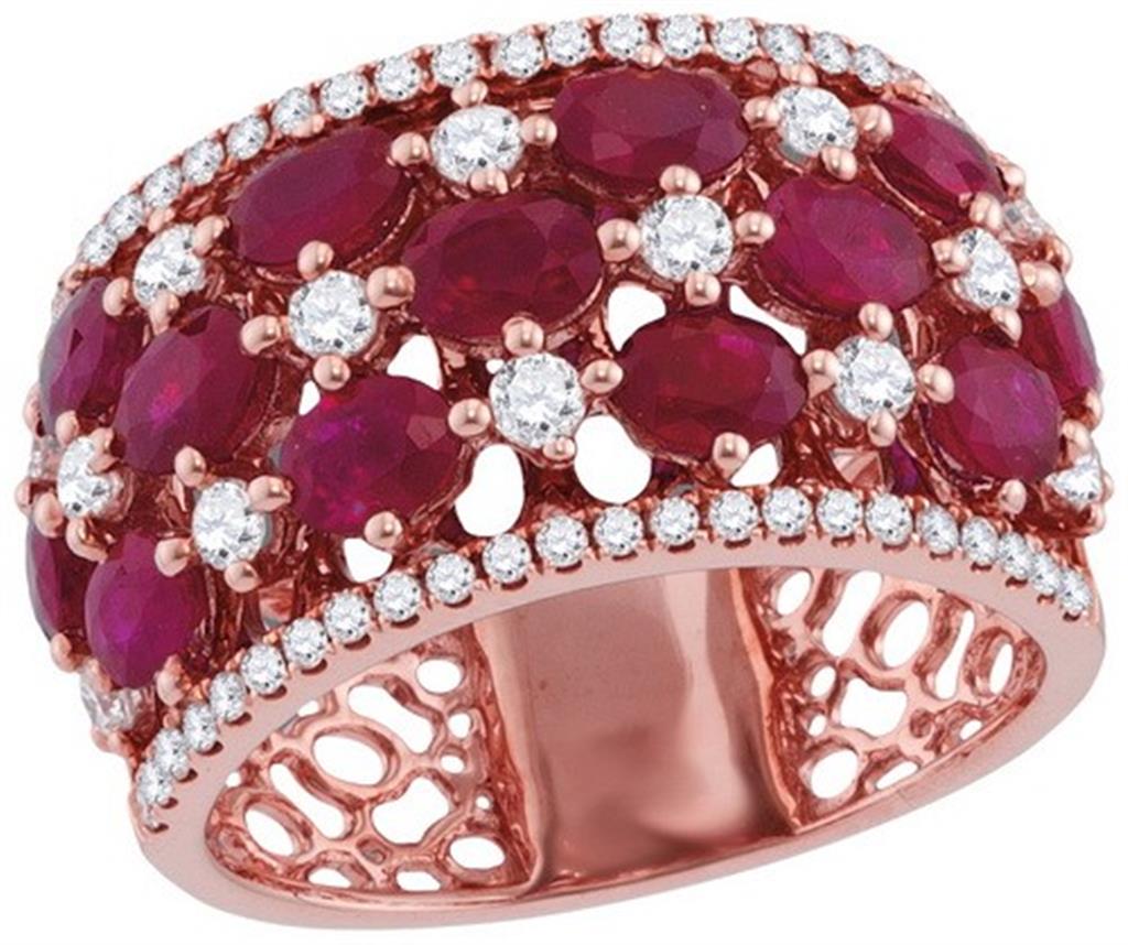 5/8CTW-Diamond 2  3/4CT-RUBY RING