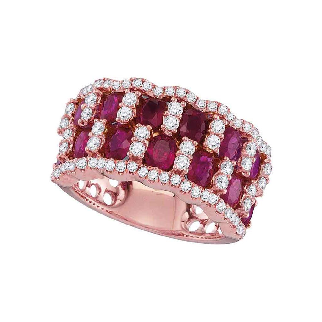 3/4CTW-Diamond 3  CT-RUBY RING