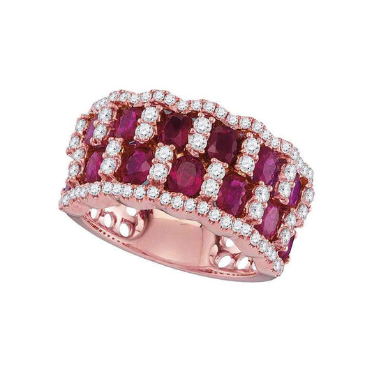 3/4CTW-Diamond 3  CT-RUBY RING