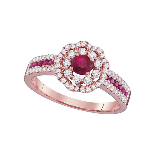 3/8CTW-Diamond 3/8CT-RUBY RING