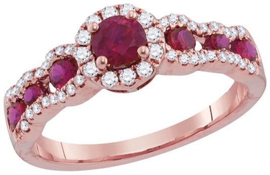 1/4CTW-Diamond 5/8CT-RUBY RING