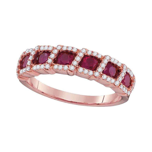 1/4CTW-Diamond 3/4CT-RUBY RING