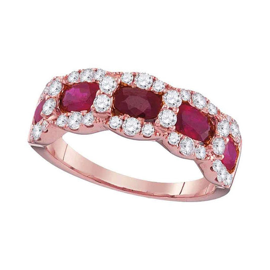 5/8CTW-Diamond 1 1/2CT-RUBY RING