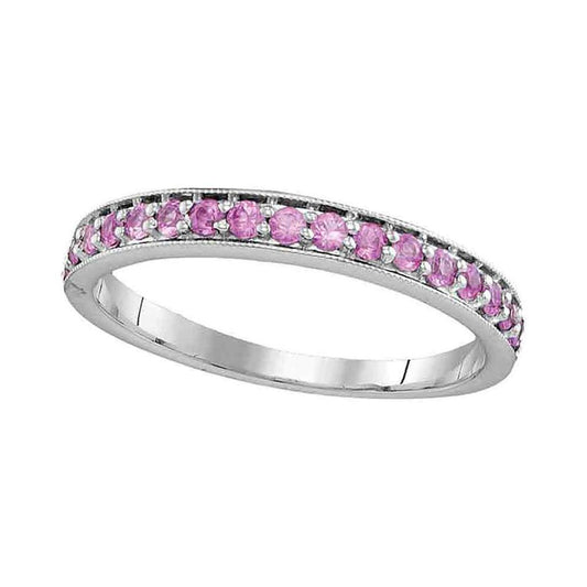 1/2CTW-Diamond PINK SAPPHIRE BAND