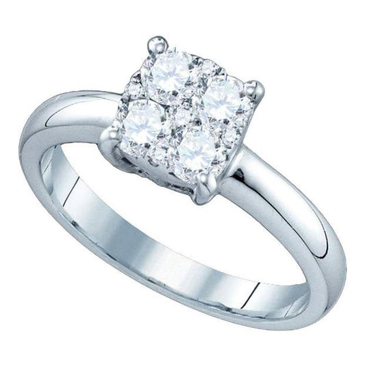 18k White Gold Diamond Bridal Engagement Ring 1/3 Cttw