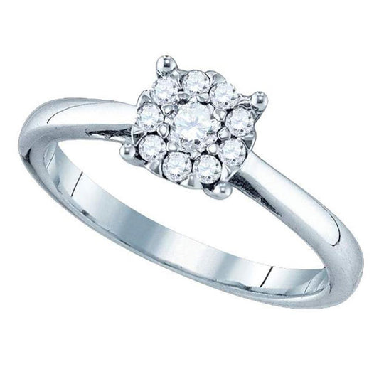 18k White Gold Diamond Bridal Engagement Ring 1/2 Cttw