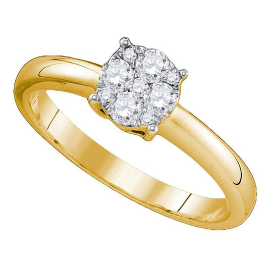 18k Yellow Gold Diamond Bridal Engagement Ring 3/4 Cttw