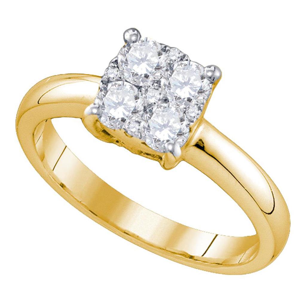 18k Yellow Gold Diamond Bridal Engagement Ring 7/8 Cttw