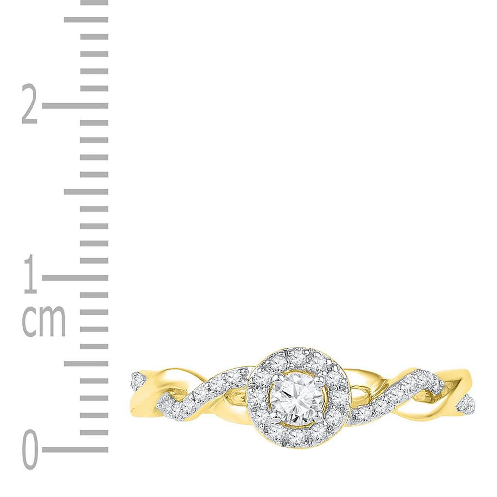 10k Yellow Gold Round Diamond Solitaire Bridal Engagement Ring 1/5 Cttw