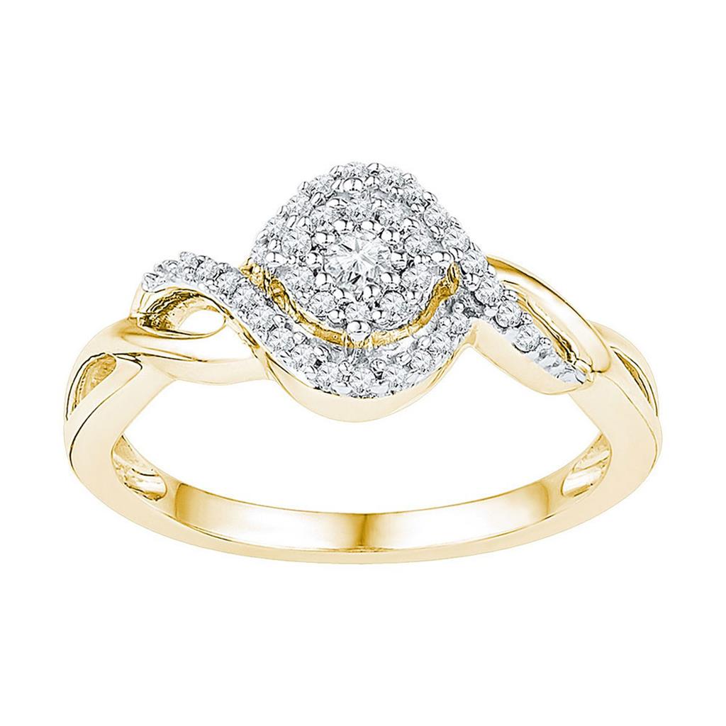 10k Yellow Gold Round Diamond Solitaire Bridal Engagement Ring 1/5 Cttw