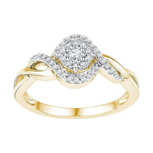 10k Yellow Gold Round Diamond Solitaire Bridal Engagement Ring 1/5 Cttw