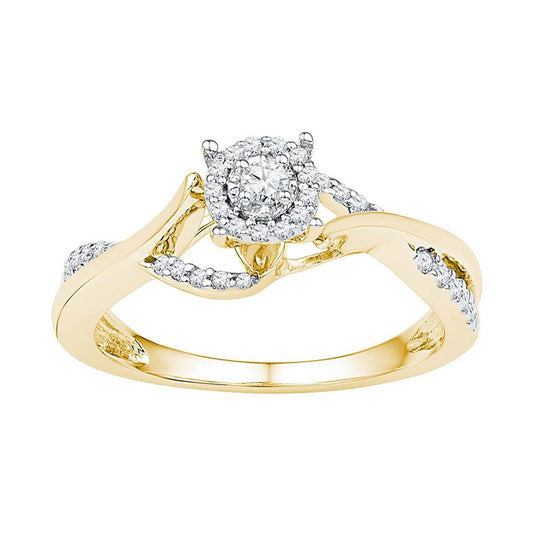 10k Yellow Gold Round Diamond Solitaire Engagement Ring 1/5 Cttw