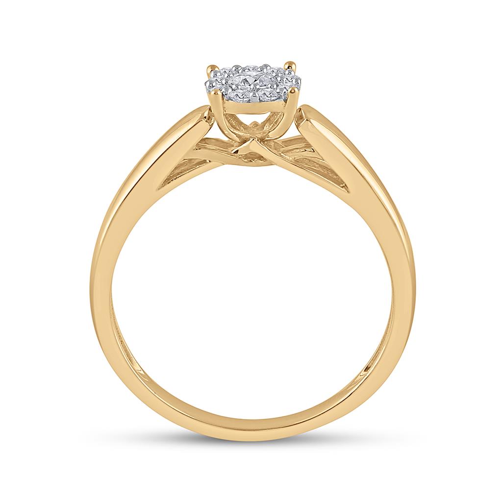 10k Yellow Gold Round Diamond Solitaire Bridal Engagement Ring 1/5 Cttw (Certified)