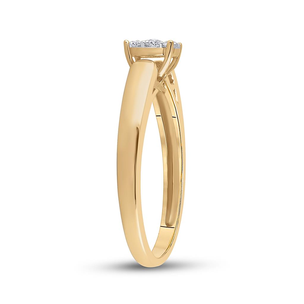 10k Yellow Gold Round Diamond Solitaire Bridal Engagement Ring 1/5 Cttw (Certified)