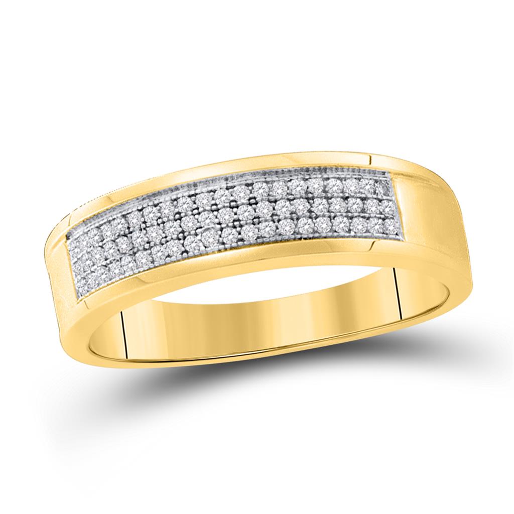 10k Yellow Gold Round Diamond Band Ring 1/5 Cttw