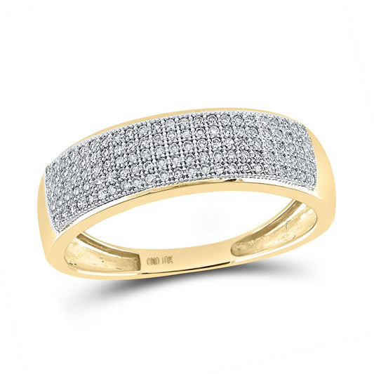 10k Yellow Gold Round Diamond Wedding Band Ring 1/3 Cttw