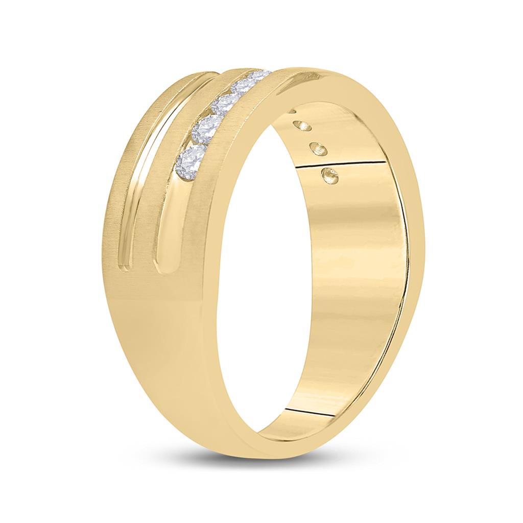 10k Yellow Gold Round Diamond Wedding Band Ring 1/2 Cttw