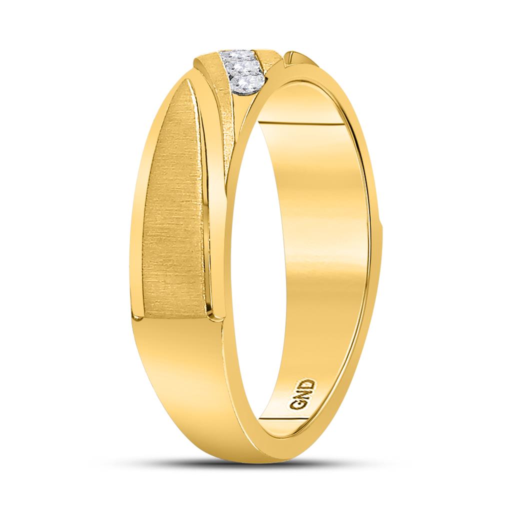 10k Yellow Gold Round Diamond Wedding Band Ring 1/6 Cttw