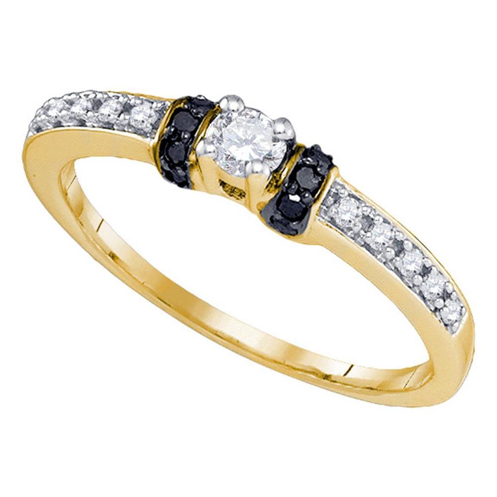 10k Yellow Gold Round Diamond Solitaire Bridal Engagement Ring 1/4 Cttw