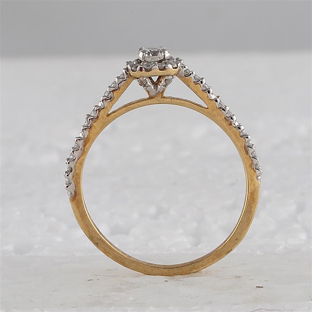 10k Yellow Gold Round Diamond Bridal Wedding Ring Set 1/2 Cttw (Certified)