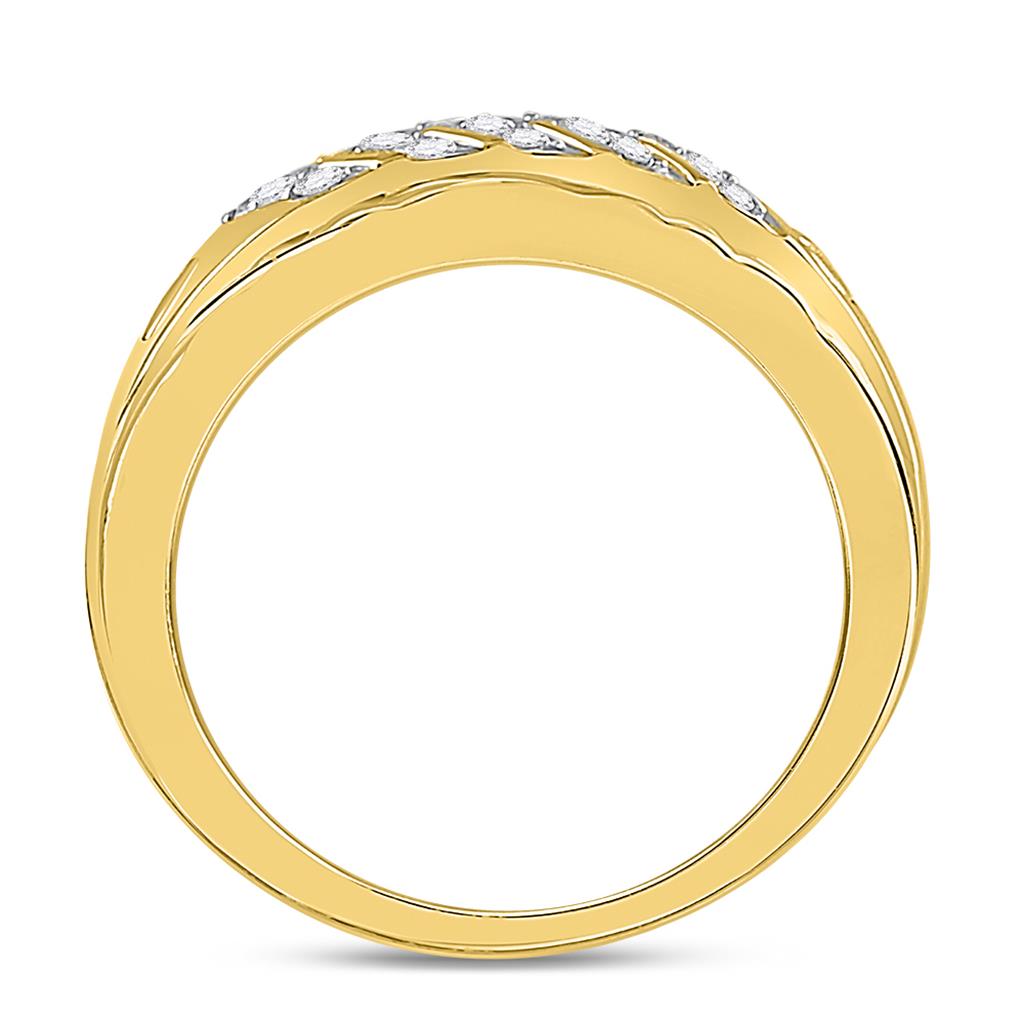 10k Yellow Gold Round Diamond Wedding Band Ring 1/5 Cttw