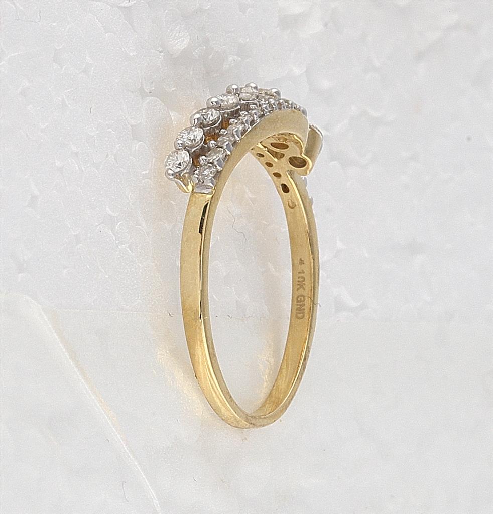 10k Yellow Gold Round Diamond Band Ring 1/3 Cttw