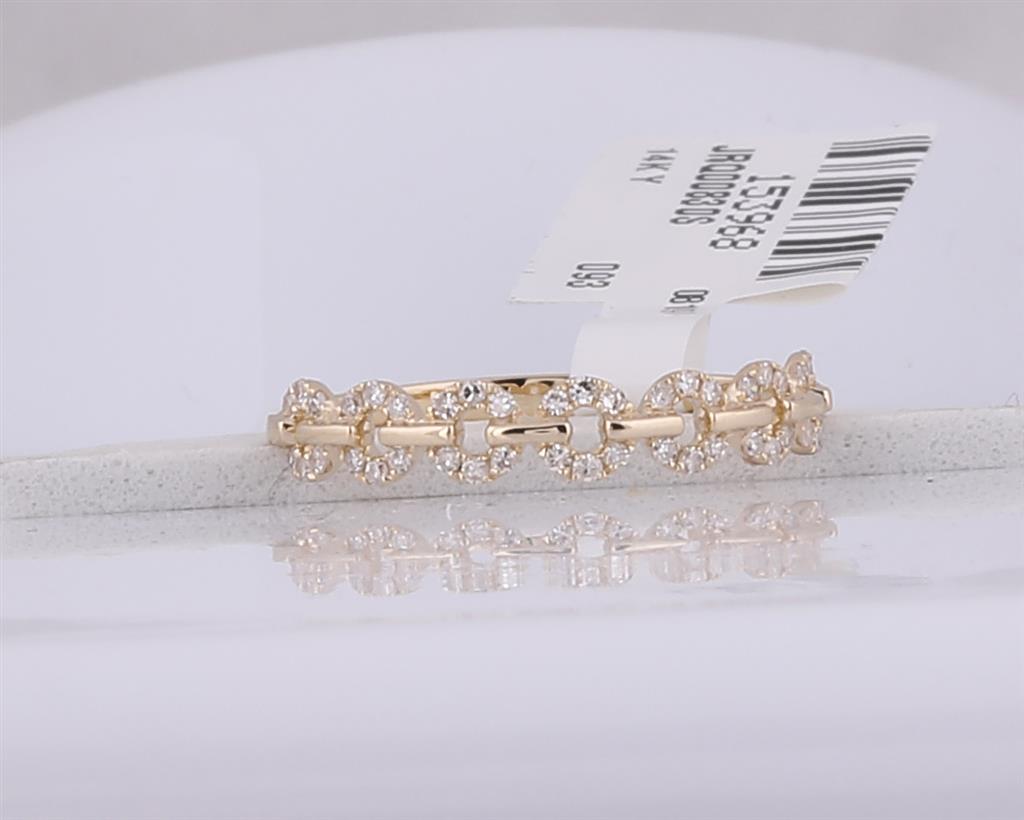 14k Yellow Gold Round Diamond Stackable Band Ring 1/6 Cttw