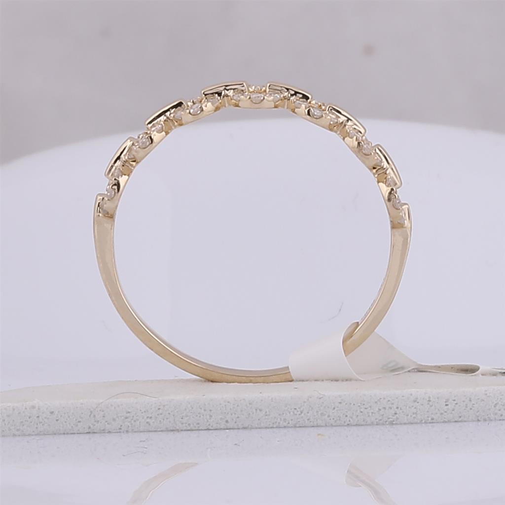 14k Yellow Gold Round Diamond Stackable Band Ring 1/6 Cttw