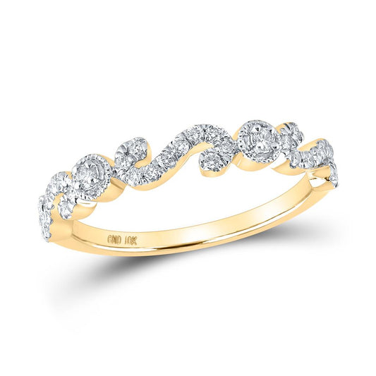 10k Yellow Gold Round Diamond Band Ring 1/4 Cttw