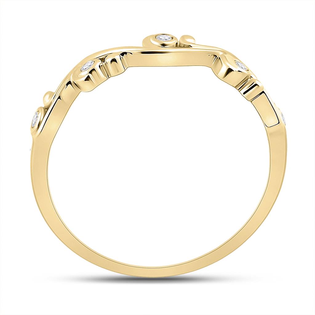 10k Yellow Gold Round Diamond Band Ring 1/20 Cttw