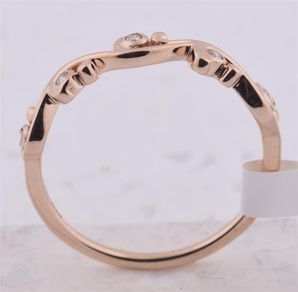 10k Rose Gold Round Diamond Band Ring 1/20 Cttw