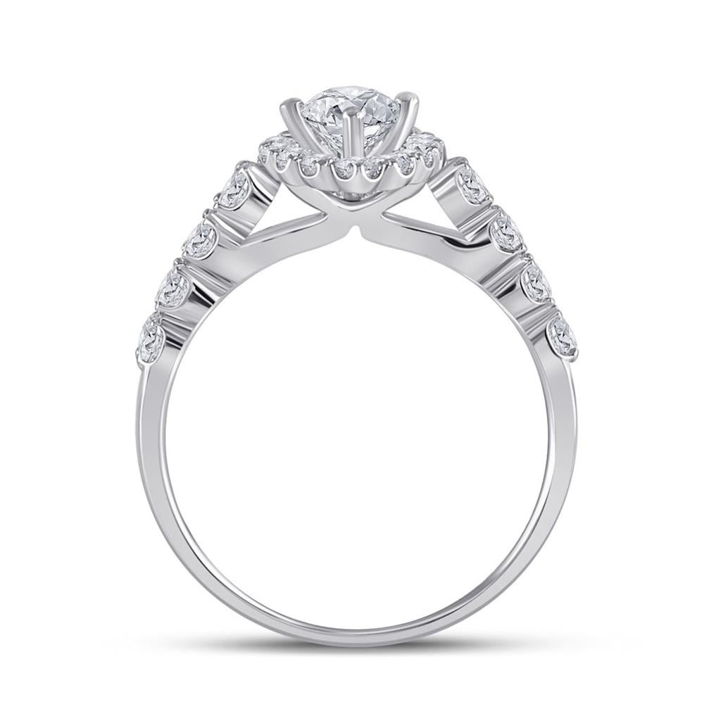 14k White Gold Marquise Diamond Bridal Wedding Ring Set 2 Cttw (Certified)