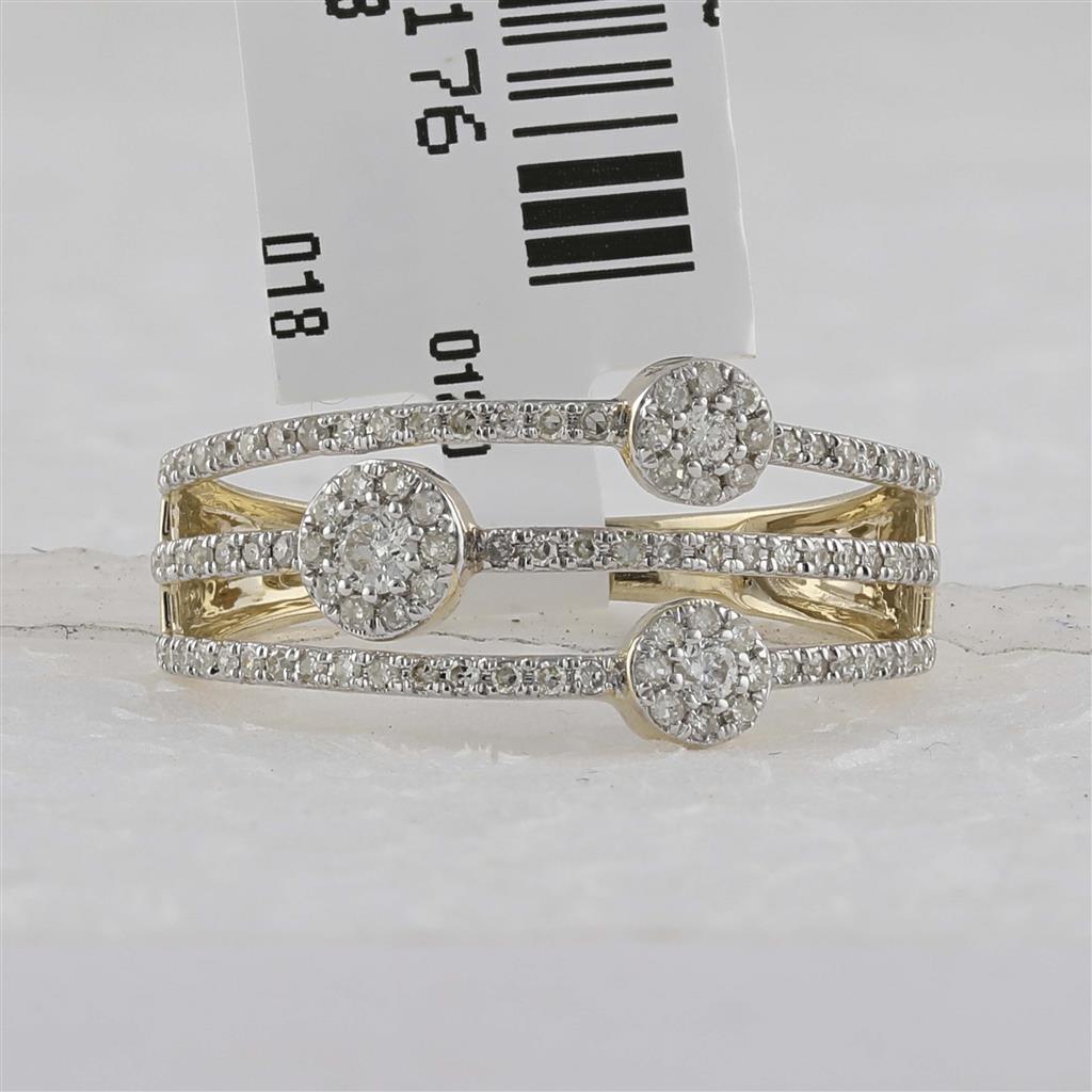 10k Yellow Gold Round Diamond Band Ring 1/3 Cttw