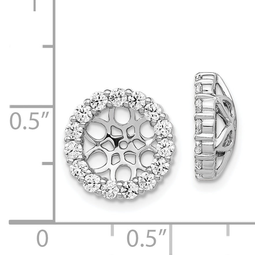 14k White Gold Diamond Earring Jackets