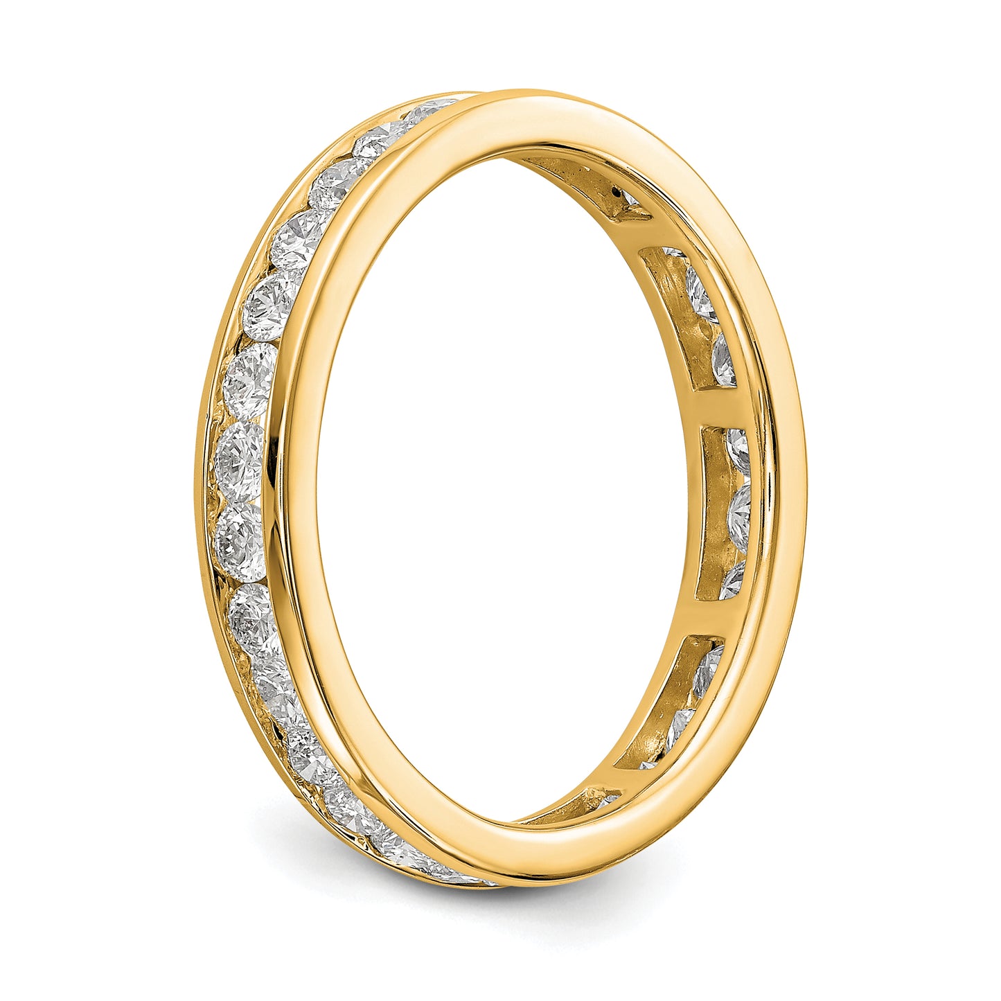 1Ct. Natural Diamond Womens Eternity Wedding Band Ring in 14k Yellow Gold