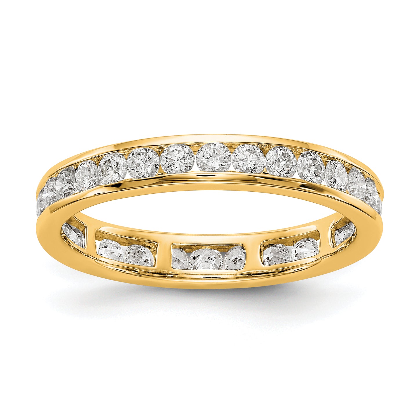 1Ct. Natural Diamond Womens Eternity Wedding Band Ring in 14k Yellow Gold