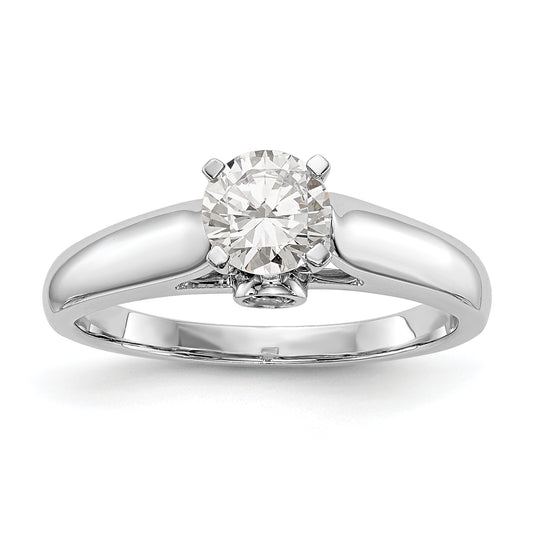 14k White Gold Simulated Diamond Peg Set  Engagement Ring