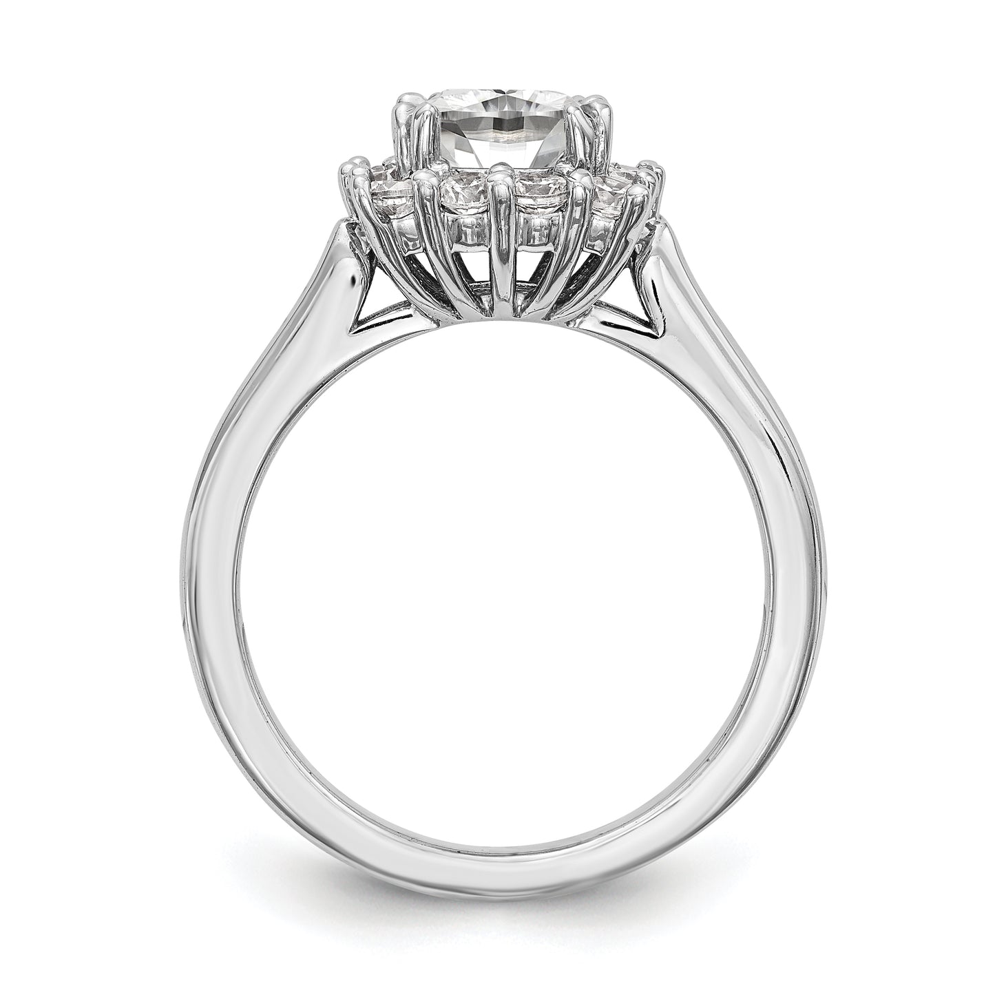 14k White Gold Cushion Halo Engagement Diamond Ring