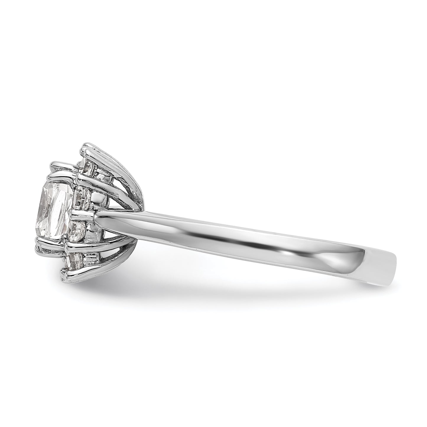 14k White Gold Cushion Halo Engagement Diamond Ring