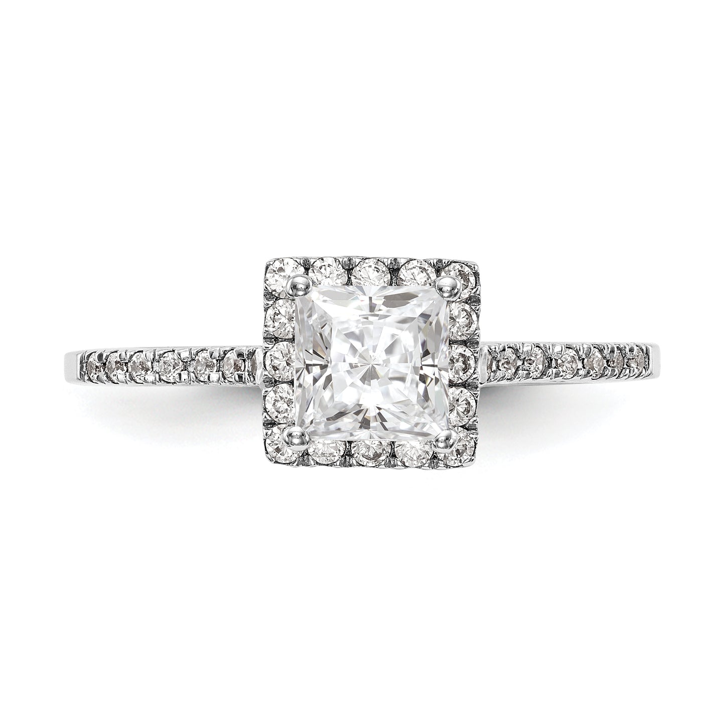 1/3 Ct. Ct. Natural Princess Cut Diamond Semi-mount Engagement Ring in 14K White Gold (Center Diamond is not Included)