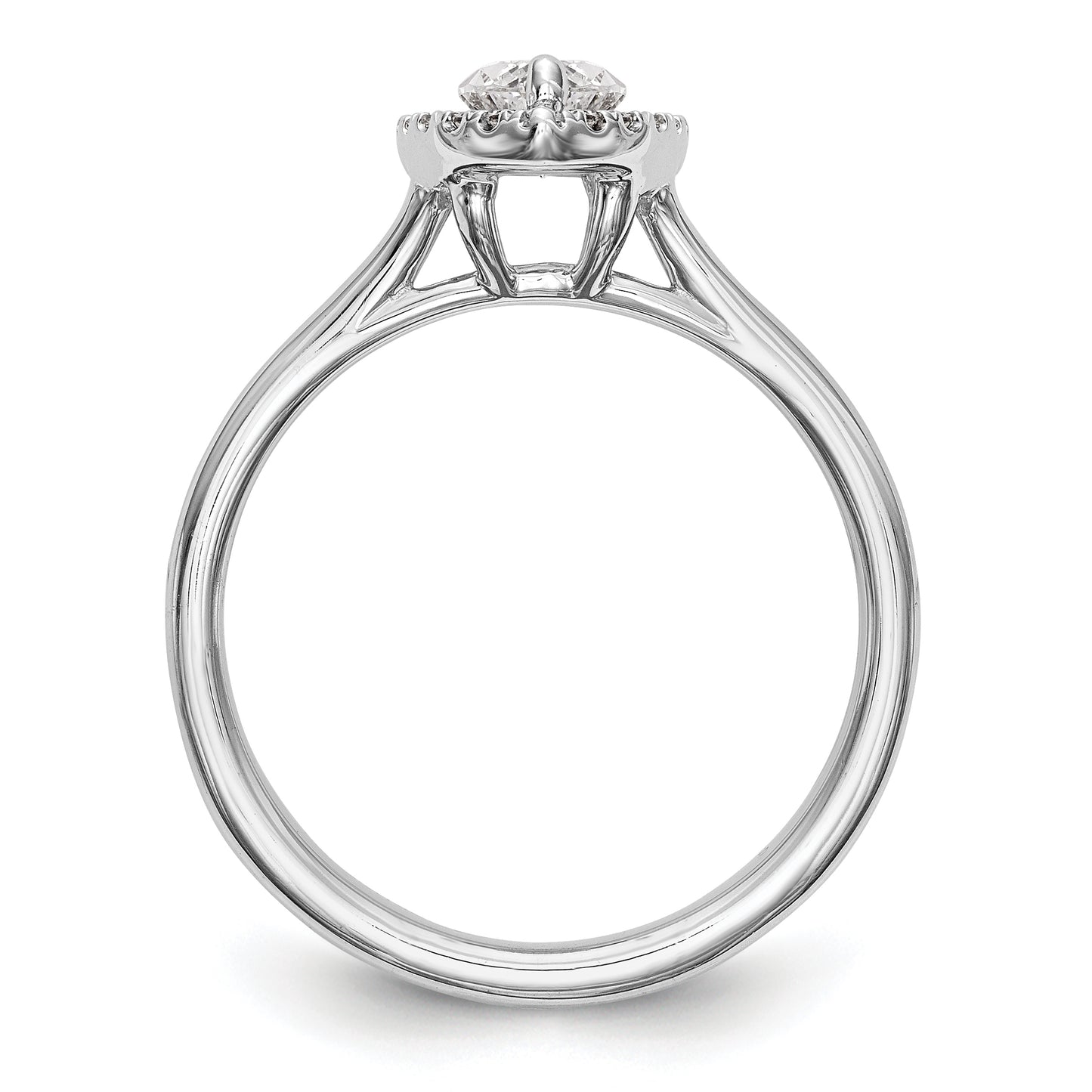 14kw Marquise Halo Simulated Diamond Split Shank Engagement Ring