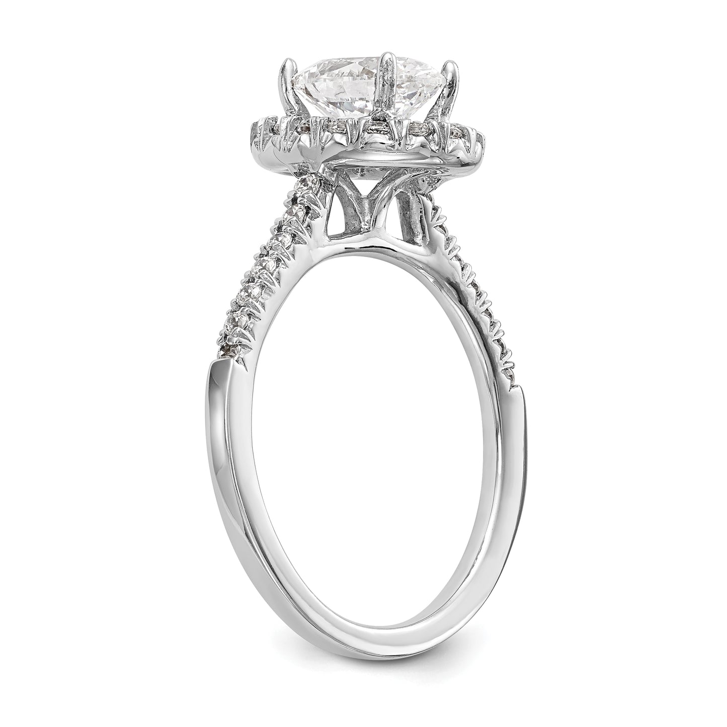 14kw Oval Halo Simulated Diamond Engagement Ring