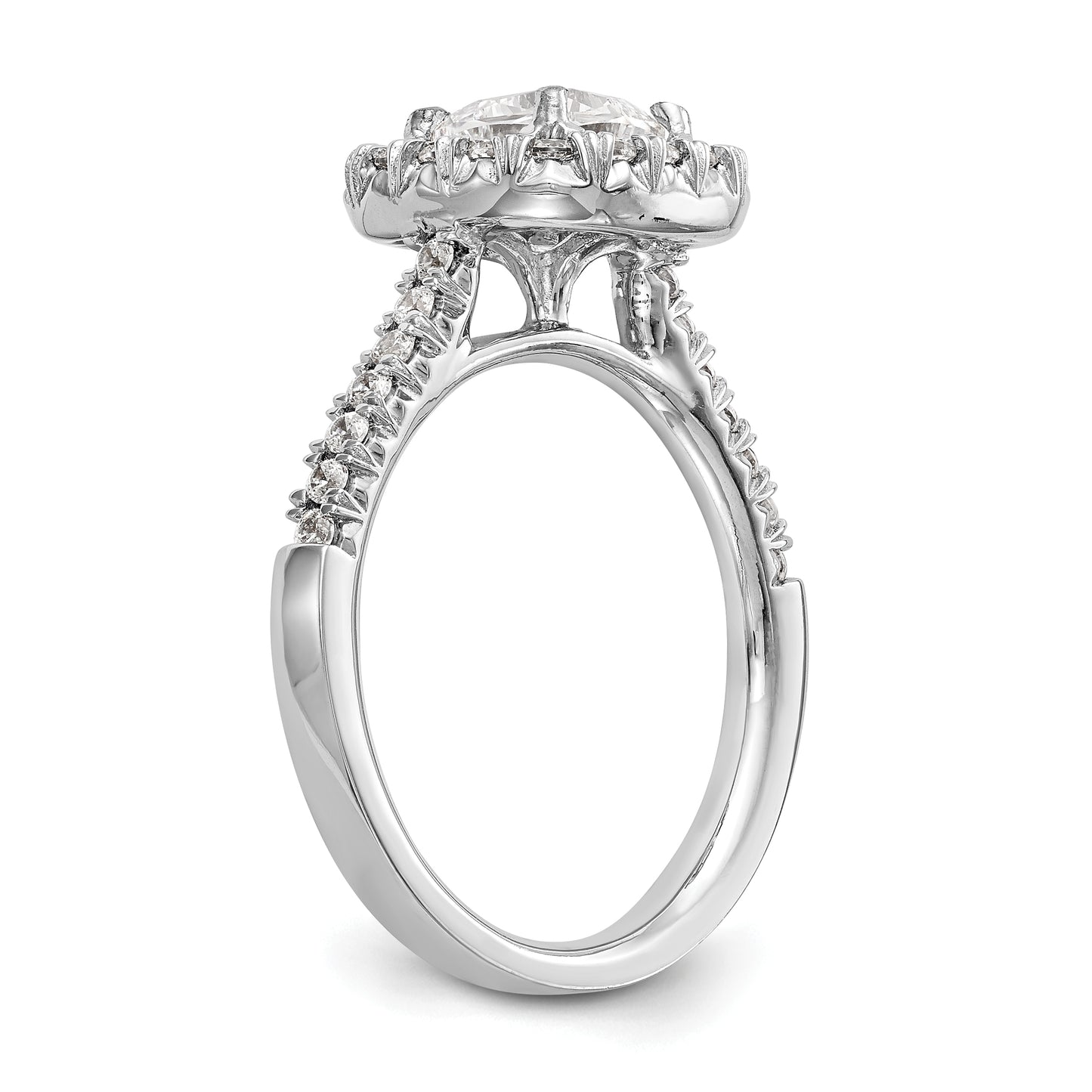 14kw Cushion Halo Simulated Diamond Engagement Ring