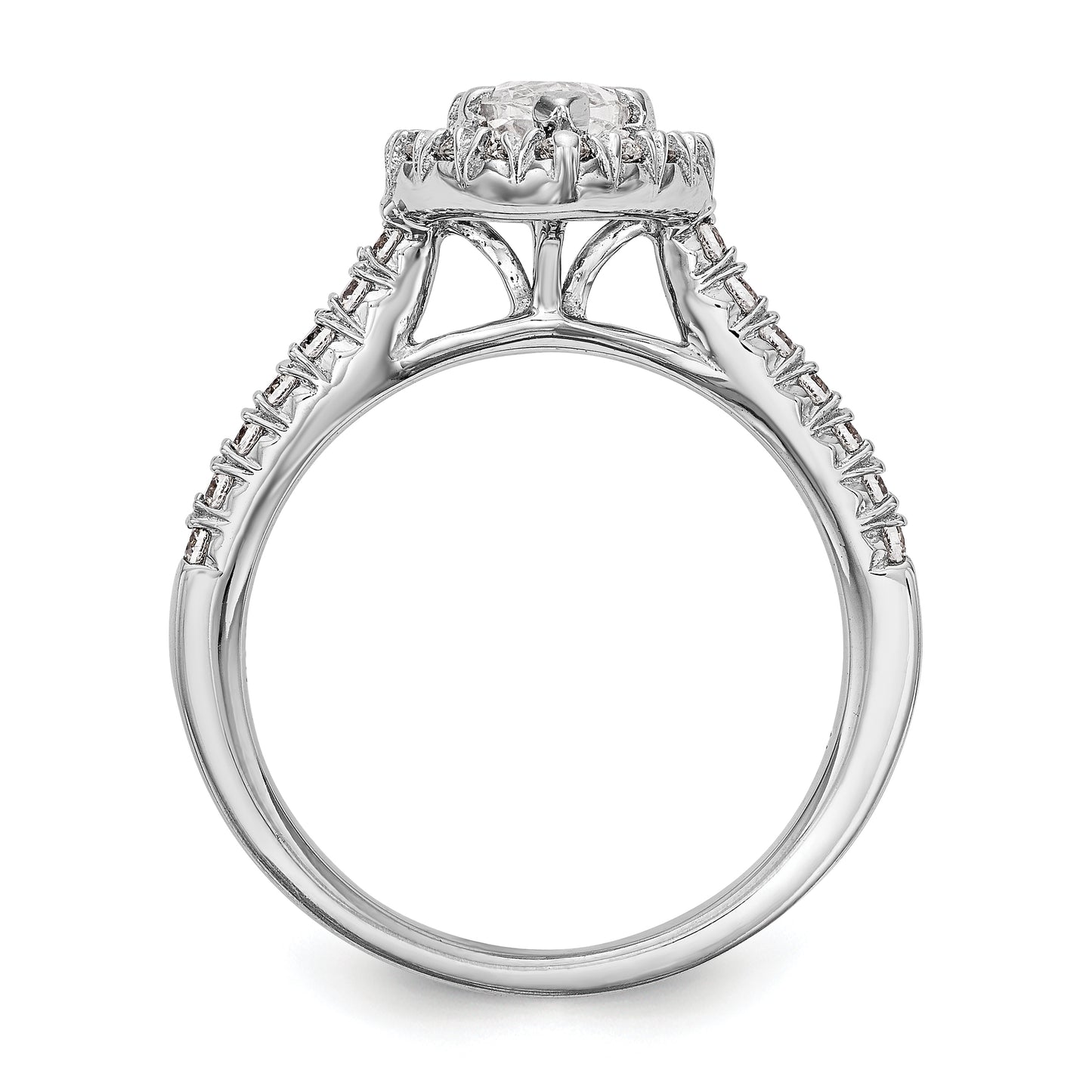 14kw Marquise Halo Simulated Diamond Engagement Ring