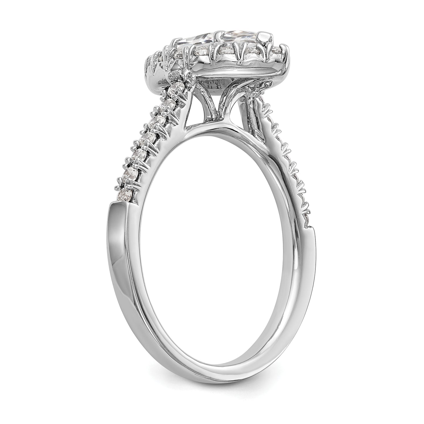 14kw Marquise Halo Simulated Diamond Engagement Ring