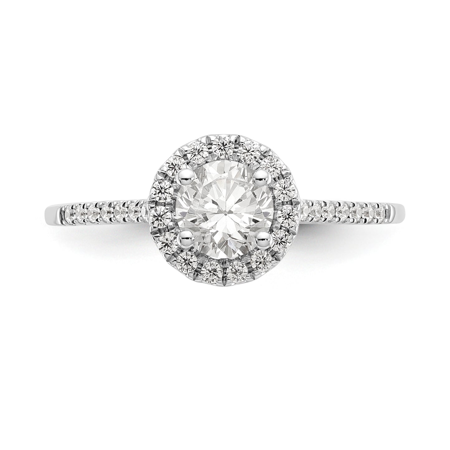 3/4 Ct. T.W. Natural Diamond Halo Engagement Ring in 14K White Gold