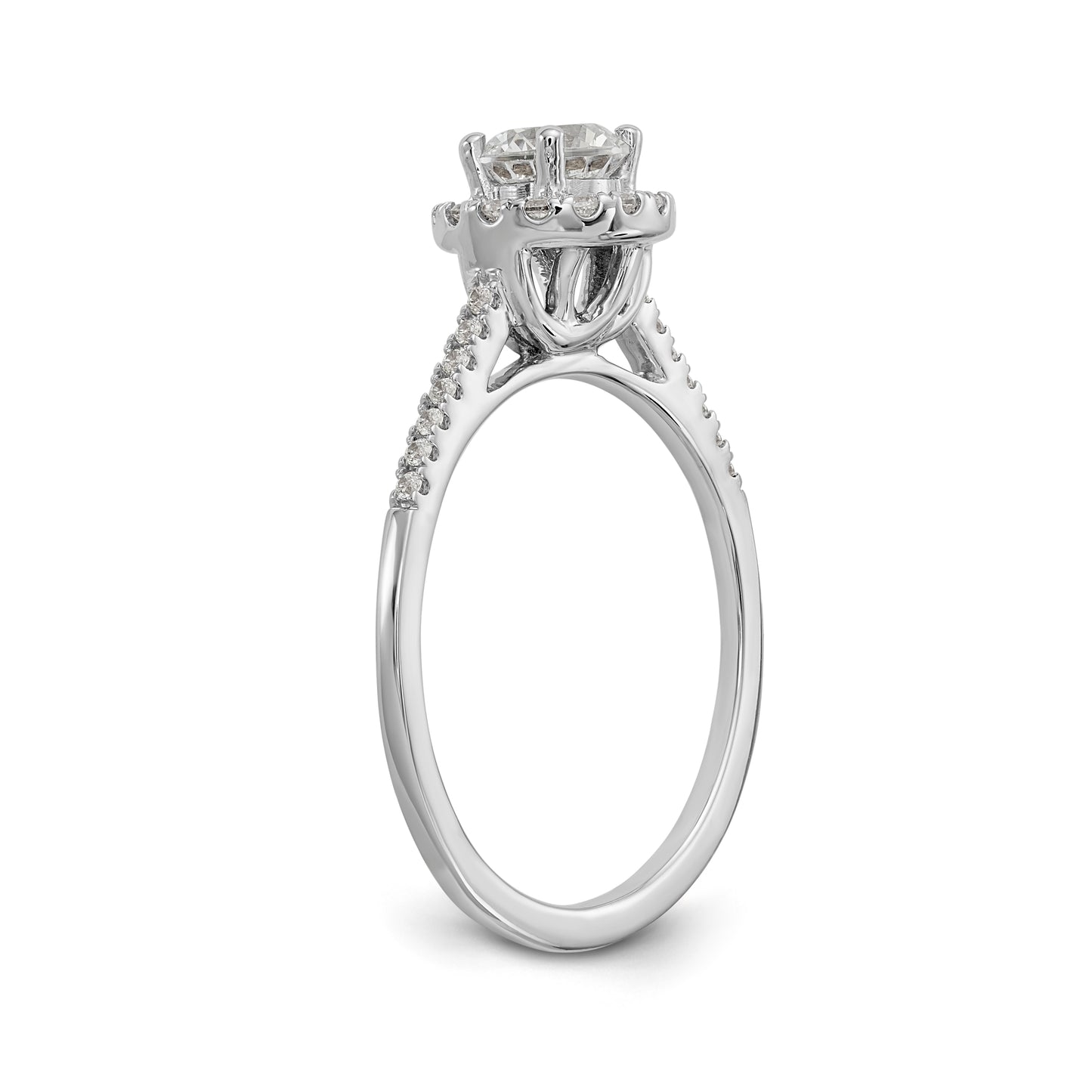 3/4 Ct. T.W. Natural Diamond Halo Engagement Ring in 14K White Gold