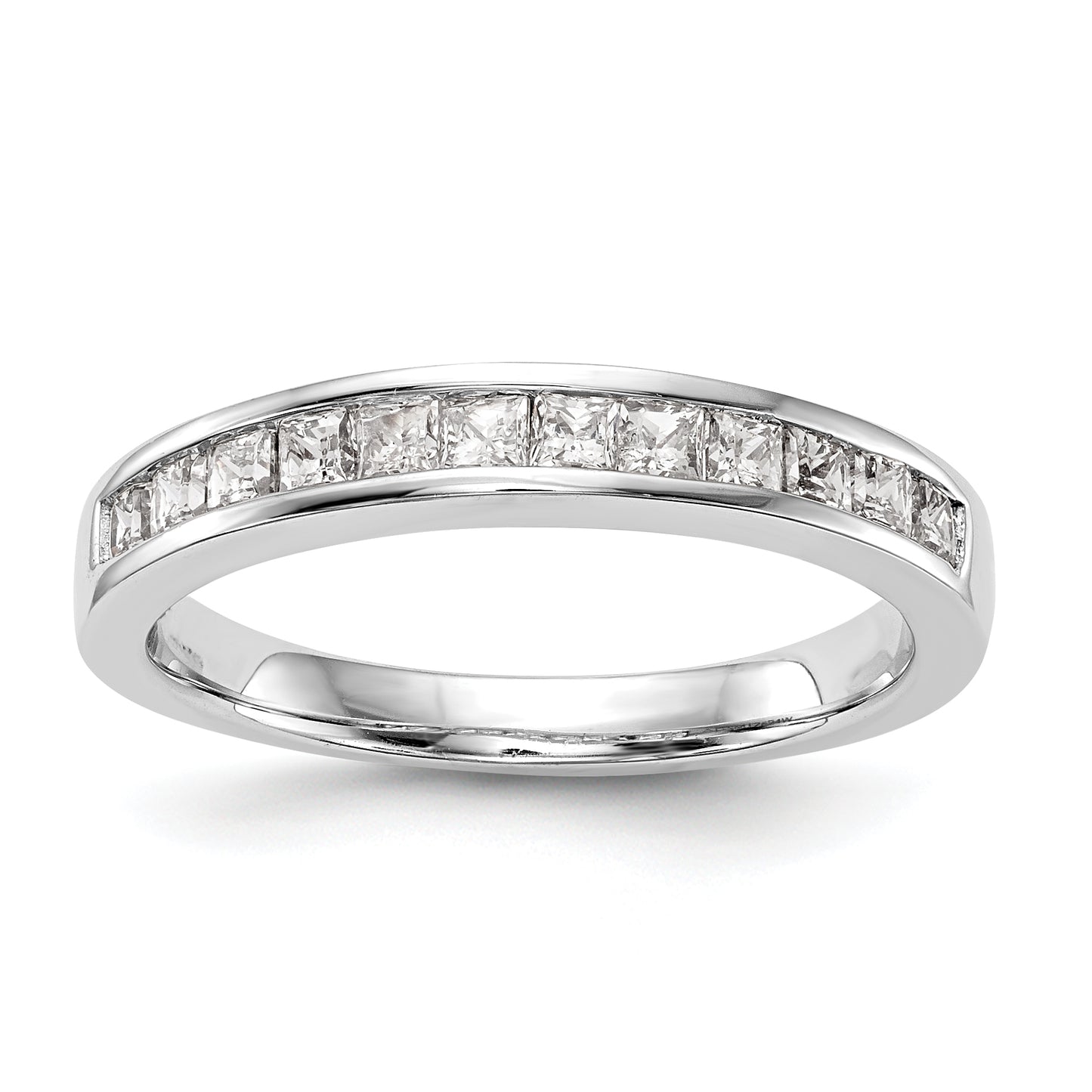 14k White Gold Diamond Wedding Band